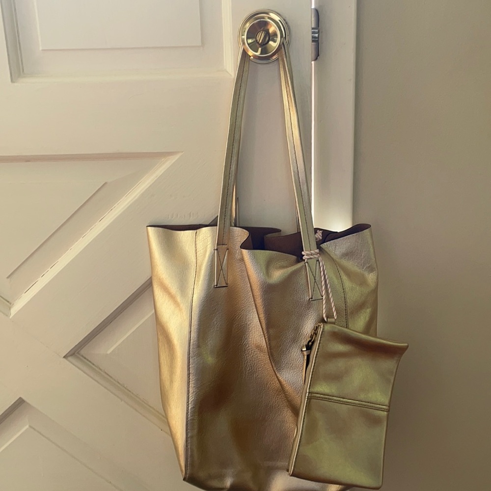 J.Crew gold tote